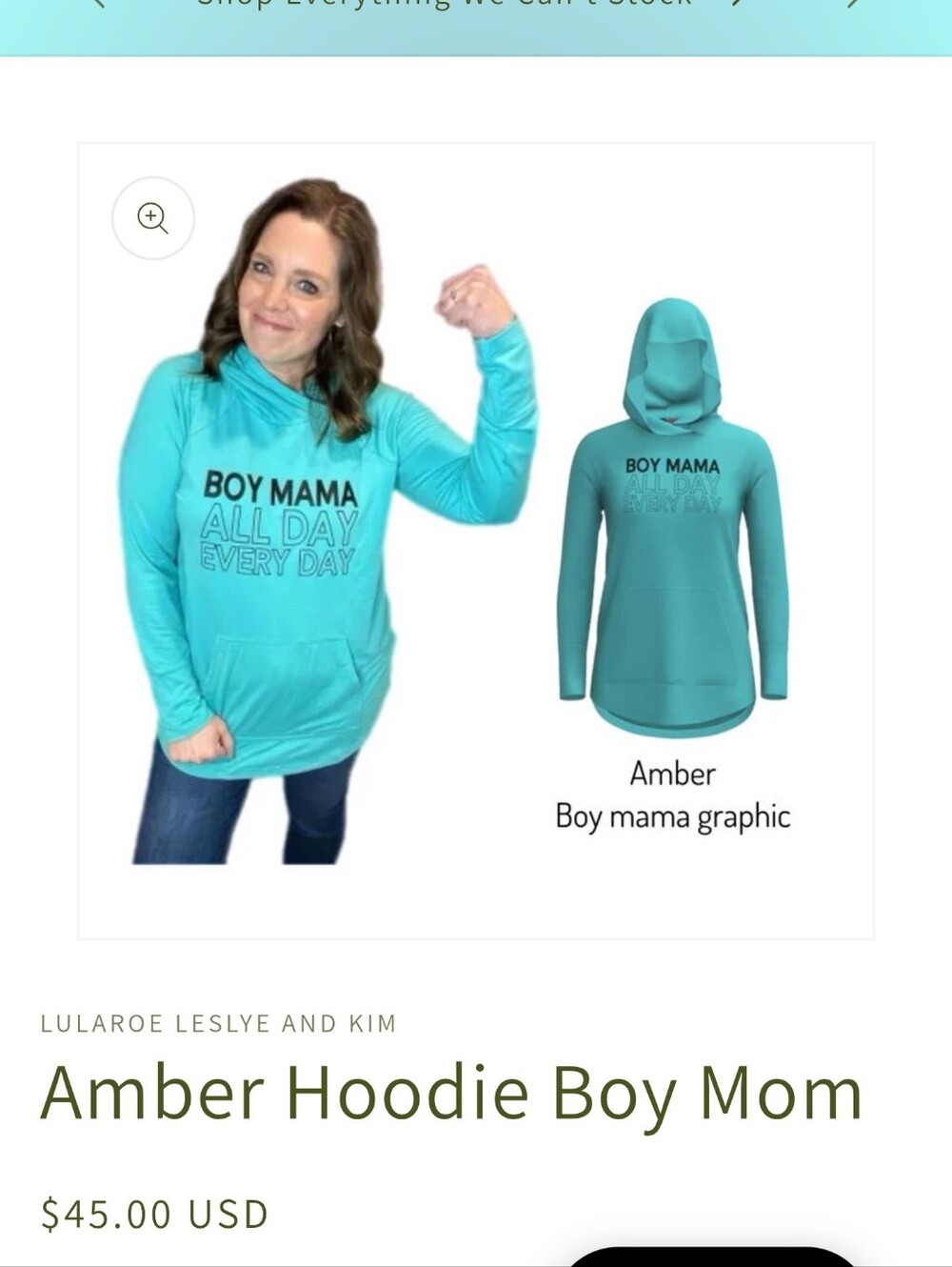 LuLaRoe Teal Graphic Amber Hoodie Never Worn